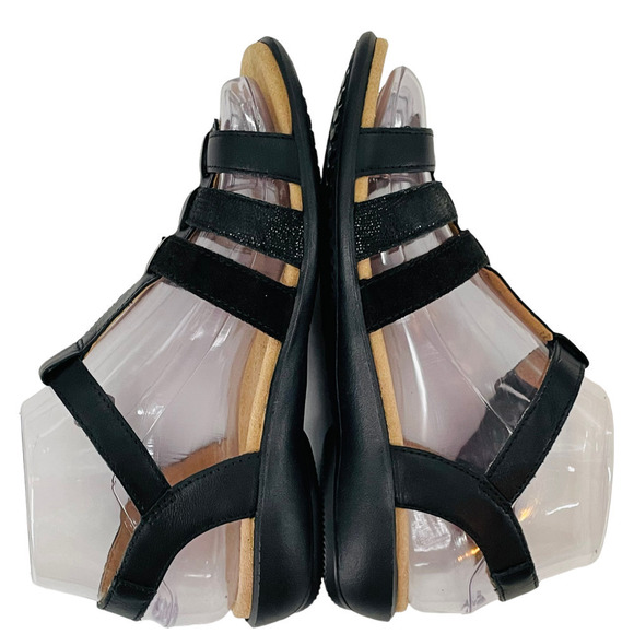 Hotter Women's Black Leather Flexible Gladiator Sol Sandals Size 5 - Picture 6 of 10